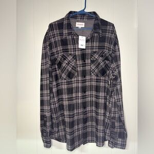 Lucky Brand Black and Light Gray Plaid Button-Up Shirt